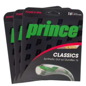 Corda Prince Synthetic Gut Duraflex 16L 1.30mm Ouro - Pack com 03 Set Individual