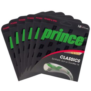 Corda Prince Synthetic Gut Duraflex 16L 1.30mm Ouro - Pack com 06 Set Individual