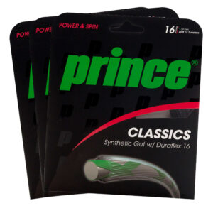 Corda Prince Synthetic Gut Duraflex 16L 1.30mm Pack com 03 Unidades - Preta