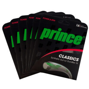 Corda Prince Synthetic Gut Duraflex 16L 1.30mm Pack com 06 Unidades Preta